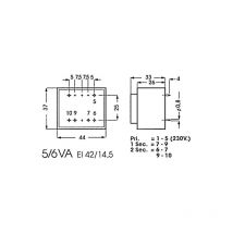 Info Games 138793 Transformateur d'impression, 5 va, 1 x 7.5 v, 1 x 0.667 Amp