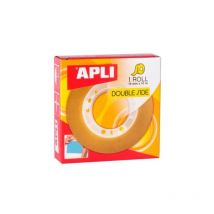 Apli - cinta adhesiva transparente doble cara rollo 15mm x 10m pack 20u