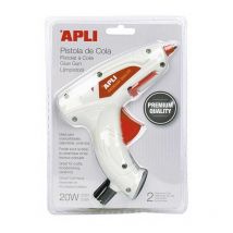 Pistola temofusible de cola 20w premium + 2 barras - Apli