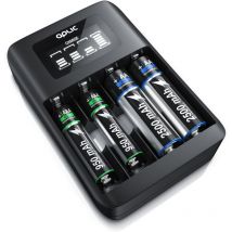 Batterie-Ladegerät 1800 mA, 4-Schacht usb Ni-MH Akku-Lader, Individuelle Ladeschachtüberwachung - Aplic