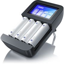 Aplic - Batterie-ladegerät 2700 Ma, Universal 4-schacht Batterielader Geeignet Für Typ Aa / Aaa Nimh Akkus