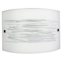 E-energy - Aplique 1xE27 Acabado Cromado Placa Cristal Blanco Decorado