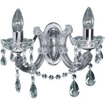 Marie Therese Indoor Candle Wall 2 Light Chrome with Crystals, E14 - Searchlight
