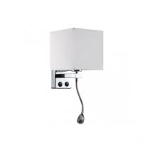 Aplique 3w 4000k+1xe27 stephen cromo/pantalla blanca 285lm 38x17x20cm doble encendido