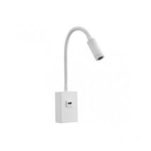 Aplique 3w 4000k capote blanco usb e interrupt. 43x6x4 cm 285lm articulab. y orientab.