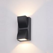 Italux Edgar - Lámpara de pared LED para exteriores moderna negra, blanco cálido 3000K 120lm, IP54