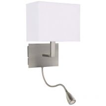 Dual Flexi Arm 1 Light Indoor Wall Light Satin Silver, E27 - Searchlight