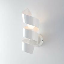 Bonetti Illumina - Aplique de pared de hierro espiral moderno one light Blanco 13x h28 cm