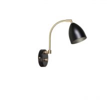 Belid - Deluxe - Aplique de pared interior 1 luz Negro, Latón