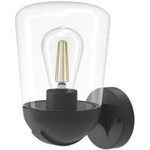 Cristal Record Lighting - Aplique 'Nera' E27 IP44 fabricado en aluminio y cristal color negro