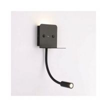 Andyou - Aplique led de pared y lectura Slange de 3 w con puerto usb, color negro