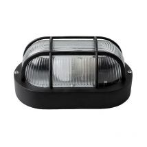 Aplique oval E-27 Matel negro IP44