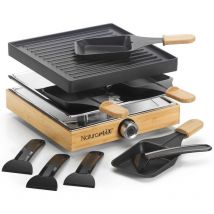 Naturamix - Appareil à raclette 4 personnes 750w + grill RACWOOD4