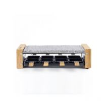 Hkoenig - Appareil a Raclette et pierre a cuire WOD8 - 8 personnes - 1200W - Design bois