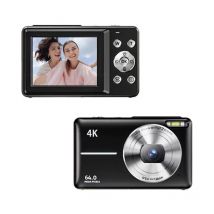 Appareil photo numérique 4K/30FPS Caméra vidéo numérique 64MP Écran 2,88 pouces Zoom numérique 18X Batterie intégrée avec carte tf 32 Go Cadeau