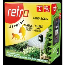 Retro - Répulsif ultrasons chiens - chats Lapins – Renards – Fouines - Hérons