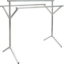 Appendiabiti 100% metallo trasportabile multifunzionale Portabiti con 3 barre pieghevoli lungo 150 cm Appendi Vestiti di Eyepower argentato