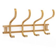 Appendiabiti Attaccapanni da parete Legno Quercia 8 Ganci Appendi Abiti 60x24x26