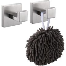 Fortuneville - Appendiabiti da bagno, quadrato, per montaggio a parete, bagno, cucina, garage, montaggio a parete resistente, 1 pezzo (perforato