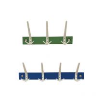 Cetof - Appendiabiti da parete in metallo Freccia con barra colorata Blu appendiabiti a cinque posti