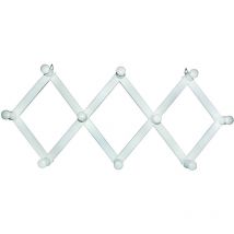 Appendiabiti estensibile in legno 10 posti bianco - cm.32x79