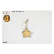 Appendino legno stelle 20PZ – Altezza 5 cm, Lunghezza 4,5 cm – DUE ESSE CHRISTMAS