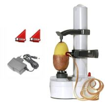 Pelapatate Automatico Design Sicuro 2 Lame Aggiuntive Base Antiscivolo Sbuccia Patate E Mele Pela Patate Professionale Sbucciatore Elettrico, Bianco, 
