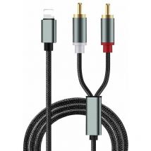 Soleil - Câble Audio Apple vers 2RCA Lotus - Lien de Téléphone Portable vers Amplificateur Audio Haut-Parleur iPhone