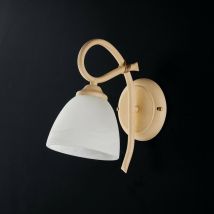 Applikation aus Eisen Decape Elfenbein einflammiger Lampenschirm aus weißem Glas 23x h25 cm