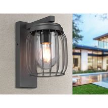 Außenwandleuchte tuela Laterne mit Gitter Höhe 28cm, Anthrazit