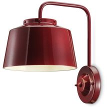 Applique Vintage 50'S Ferro e Ceramica Bordeaux 1 Luce E27
