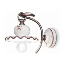 Applique Classica Roma Metallo E Ceramica Nero Sfumato Rame 1 Luce E14