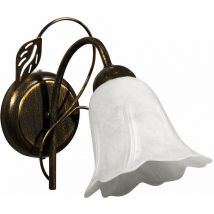 Applique 1xE14 Montatura Marrone Oro Vetro Spugnato Bianco E-energy Teresa