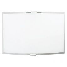 E-energy - Applique 1xE27 Argent Cadre Verre Plaque Blanc-Transparent Elisa