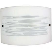 Applique 1xE27 Finali Cromo Vetro Lastra Bianco Decorato Righe E-energy Manuela