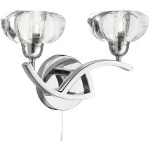 Searchlight - Sculptured Ice - Applique murale d'intérieur à 2 ampoules au fini chrome avec verre, G9
