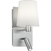 Trio - Applique Moderne avec Abat-Jour Blanc et Spot Led Marriot Nickel Lighting
