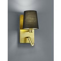 Applique Murale Moderne Or avec Abat-Jour Noir et Spot Led Marriot Trio Lighting