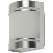 Applique murale éclairage de façade applique murale d'extérieur en acier inoxydable lampe de jardin argent, verre dépoli, 1x E27, LxH 14x16,5 cm