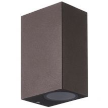 Mantra - Inspired Kandanchu Applique carrée, 2 x GU10, IP54, Brun rouille, Garantie 2 ans
