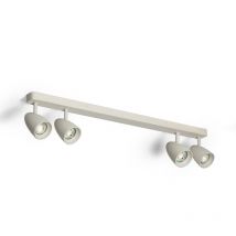 Applique Aluminium Rectangulaire Adrien 4 Spots Gris Pierre