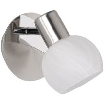 Spot Plafonnier 1xe14 Antibes Nickel Et Verre Blanc Trio Lighting