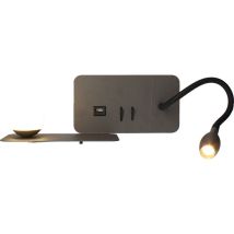 Applique Tête De Lit + Liseuse Zia - 5w - 350lm - 2700k - Anthracite Gauche