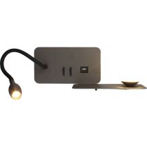 Applique Tête De Lit + Liseuse Zia - 5w - 350lm - 2700k - Anthracite Droite
