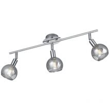 Reality - Spot Plafonnier Brest Chrome 3 Verres Fumés Trio Lighting