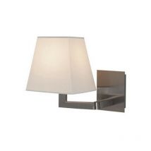 Larissa Lighting - Applique Buhovo 1x E27 Max 40W Chrome Mat - Abat-jour Blanc