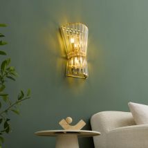 Applique chic cristal transparent et métal doré - Giova