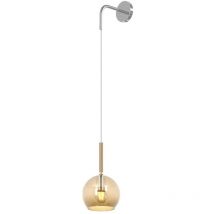Applique Contemporanea Future Metallo Cromo Vetro Ambra 1 Luce E27