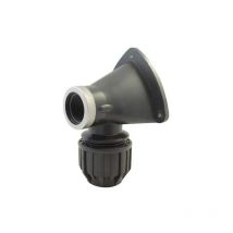 Abgewinkelte Wandleuchte für Polyethylenrohr Durchmesser 20mm Innengewinde 15x21 (1/2').