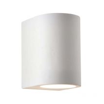 Gypsum G9 Applique incurvée blanche En plâtre cylindrique blanc, dimmable, non peinte